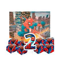 Kit festa Homem Aranha 52 pçs decoração aniversário vela 2 Kit festa Homem Aranha 52 pçs decoração aniversário vela 2