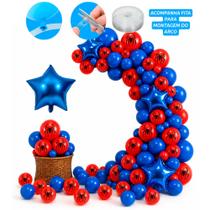 Kit Festa Homem aranha Decoração Aniversár Spider 128 Balões