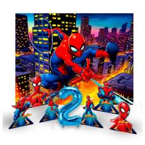 Kit festa Homem Aranha decoração n2 Balão +Painel +Display Kit festa Homem Aranha decoração n2 Balão +Painel +Display
