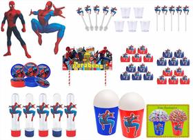 Kit Festa Homem aranha spiderman 105 peças (10 pessoas)