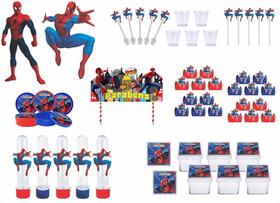 Kit Festa Homem aranha spiderman 113 peças (10 pessoas) painel e cx