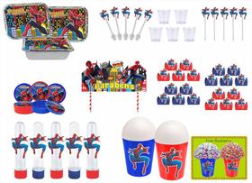 Kit Festa Homem aranha spiderman 283 peças (30 pessoas) marmita vso