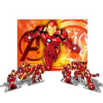 Kit festa Homem de ferro Decoração Anive Painel TNT+ Display Kit festa Homem de ferro Decoração Anive Painel TNT+ Display