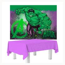 Kit Festa Hulk Decoração Aniversári Toalha Roxa + Painel Tnt - Piffer