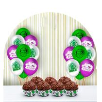 Kit festa HULK Decoração Aniversário 100 Forminhas+ 25 Balão
