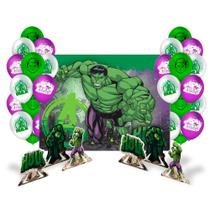 Kit festa Hulk Decoração Aniversário Painel+ Balão+ Display