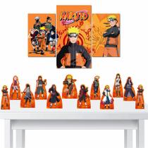 Kit festa infantil 12 totens displays mesa + 3pçs Quadro mosaico Naruto - Inove Adesivos