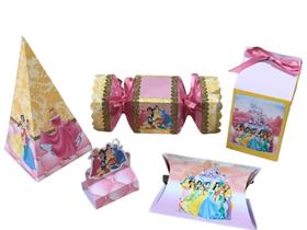 Kit Festa Infantil Caixinha Lembrancinha Princesas Disney