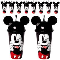 Kit Festa Infantil com 25 copos do Mickey com Orelhas e Canudo