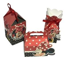 Kit Festa Infantil Completa Tema Minnie Vermelha Lembrancinha Caixinha Personalizada Decorativa