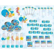 Kit Festa Infantil Fundo Do Mar 353 Peças (50 pessoas)