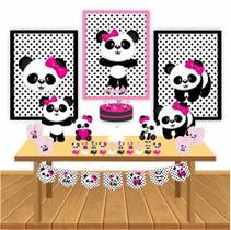 Kit Festa Infantil Menina Panda Rosa Decoração Lembrancinha
