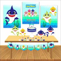 Kit Festa Infantil Menino Baby Shark Lembrancinha Decoração - Cg Mimo Kids