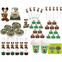 Kit Festa Infantil Mickey Safari 265 Peças (30 pessoas)