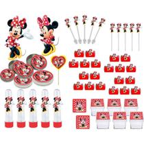 Kit Festa Infantil Minnie Vermelha 107 Peças (10 pessoas)