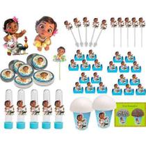 Kit Festa Infantil Moana Baby 265 Peças (30 pessoas)