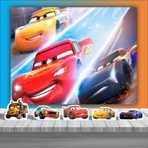 Kit Festa Infantil Painel + Displays Carros 02