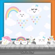 Kit Festa Infantil Painel + Displays Chuva de Amor