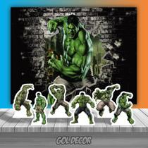 Kit Festa Infantil Painel + Displays Hulk