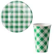 Kit Festa Junina 10 Convidados Prato Copos Guardanapos Papel