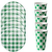 Kit Festa Junina 20 Convidados Pratos Copo Guardanapos Papel