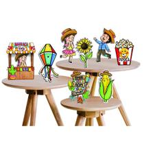 Kit Festa Junina 8 Itens Decoração de Mesa