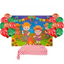 Kit festa Junina Arraia Julina Painel GG + Toalha 1m+ Balão