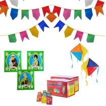 Kit Festa Junina Bandeirinha Balões Biribinhas Santinhos de Festa de São João Kit Festa Junina Bandeirinha Balões Biribinhas Santinhos de Festa de São João