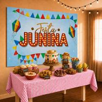 Kit festa junina Painel+Toalha Julina Arraia decoração TNT Kit festa junina Painel+Toalha Julina Arraia decoração TNT
