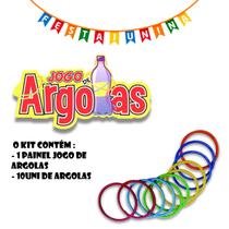 Kit Festa Junina São João 10 Argolas + Painel Argolas Jogo Kit Festa Junina São João 10 Argolas + Painel Argolas Jogo