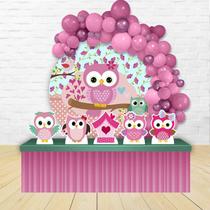 KIT FESTA KIT FESTA PAINEL REDONDO Decoração Infantil Coruja Corujinha