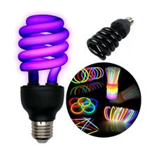 Kit Festa Lâmpada Luz Neon Negra 36w e 10 Pulseiras que Brilham