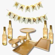 Kit Festa LED com 4 Garrafas Iluminadas, Boleiras e Bandeja Decoração Completa Aniversário Kit Festa LED com 4 Garrafas Iluminadas, Boleiras e Bandeja Decoração Completa Aniversário