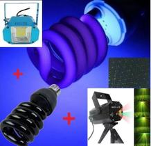 Kit Festa Luz Negra 110V + Mini Strobo + Led Room