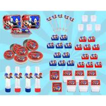 Kit Festa Mario X Sonic 110 Peças (10 pessoas)