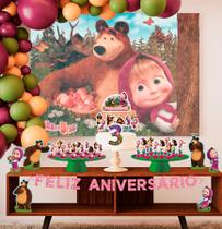kit festa Masha e o Urso Aniversário 39pçs EVA + Vela 3 Anos kit festa Masha e o Urso Aniversário 39pçs EVA + Vela 3 Anos