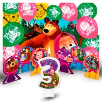 Kit Festa Masha E O Urso Display +painel + Bexigas + Vela 3 Kit Festa Masha E O Urso Display +painel + Bexigas + Vela 3
