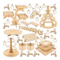Kit Festa Mdf Arabesco - 48 Peças - Completo Kit Festa Mdf Arabesco - 48 Peças - Completo
