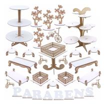 Kit Festa Mdf Branco - 31 Peças - Linha Premium - 1131-LP03