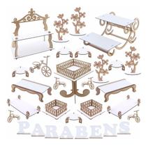 Kit Festa Mdf Branco - 31 Peças - Linha Premium - 1131-LP13