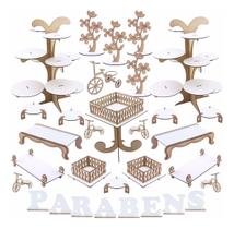 Kit Festa Mdf Branco - 31 Peças - Linha Premium - 1131-LP33