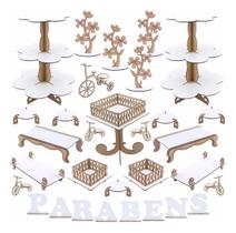 Kit Festa Mdf Branco - 31 Peças - Linha Premium - 1131-LP35 Kit Festa Mdf Branco - 31 Peças - Linha Premium - 1131-LP35