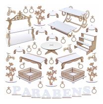 Kit Festa Mdf Branco - Linha Premium - 44 Peças - 1144-LP14