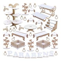 Kit Festa Mdf Branco - Linha Premium - 44 Peças - 1144-LP23