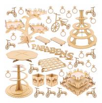 Kit Festa Mdf Coroa - 48 Peças - Completo