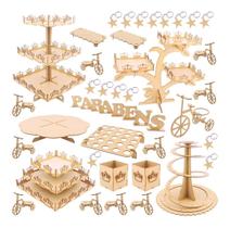 Kit Festa Mdf Coroa - 50 Peças - Aniversário Completo Kit Festa Mdf Coroa - 50 Peças - Aniversário Completo