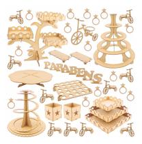 Kit Festa Mdf Estrela - 48 Peças - Completo