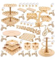 Kit Festa Mdf Estrela - 50 Peças - Aniversário Completo