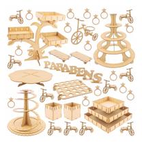 Kit Festa Mdf Passa Fita - 48 Peças - Completo Kit Festa Mdf Passa Fita - 48 Peças - Completo