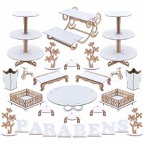 Kit Festa Mdf Provençal Branco - Linha Premium - Completo Kit Festa Mdf Provençal Branco - Linha Premium - Completo
